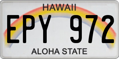 HI license plate EPY972