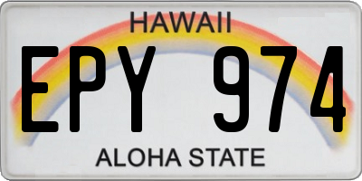 HI license plate EPY974