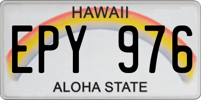 HI license plate EPY976