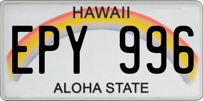 HI license plate EPY996