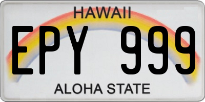 HI license plate EPY999