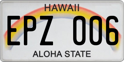 HI license plate EPZ006