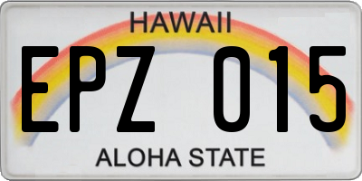 HI license plate EPZ015