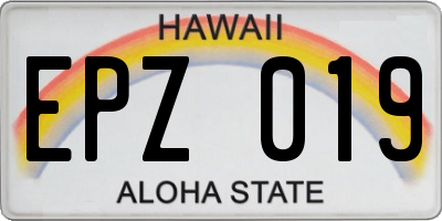 HI license plate EPZ019