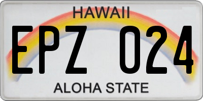 HI license plate EPZ024