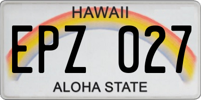 HI license plate EPZ027