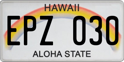HI license plate EPZ030