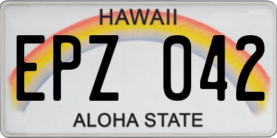 HI license plate EPZ042