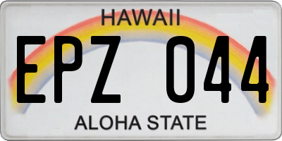 HI license plate EPZ044