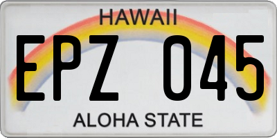 HI license plate EPZ045