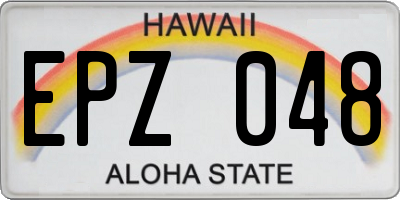 HI license plate EPZ048