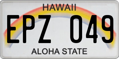 HI license plate EPZ049