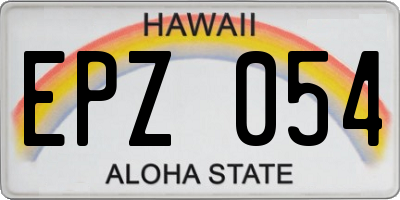 HI license plate EPZ054