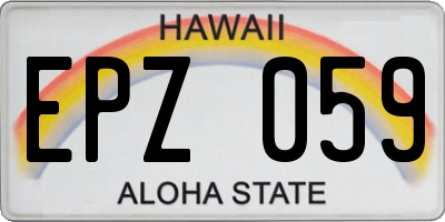 HI license plate EPZ059