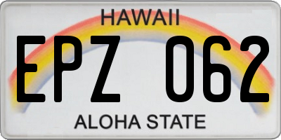 HI license plate EPZ062