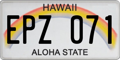 HI license plate EPZ071