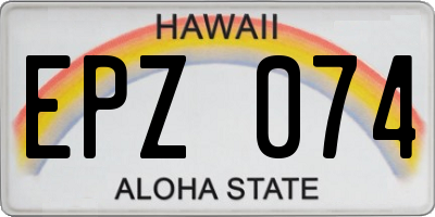 HI license plate EPZ074