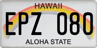 HI license plate EPZ080
