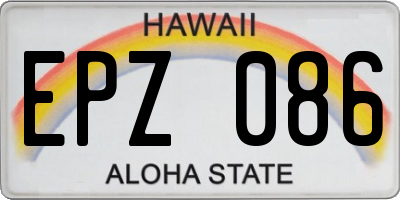 HI license plate EPZ086