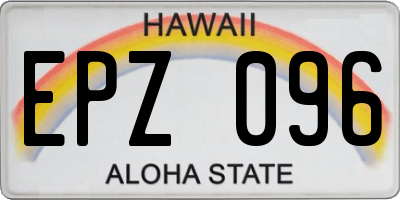 HI license plate EPZ096