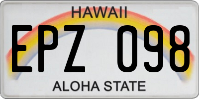 HI license plate EPZ098