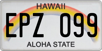 HI license plate EPZ099