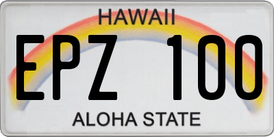 HI license plate EPZ100