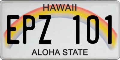 HI license plate EPZ101