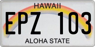 HI license plate EPZ103