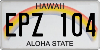 HI license plate EPZ104