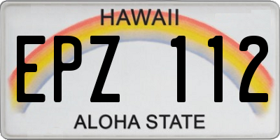HI license plate EPZ112