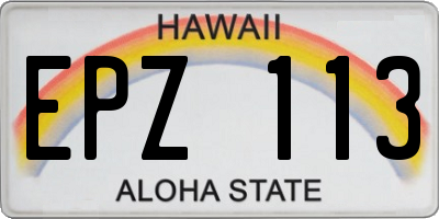HI license plate EPZ113