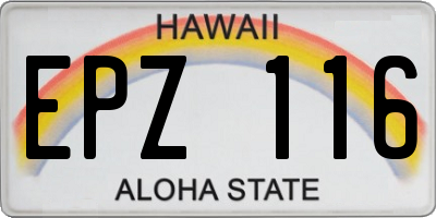 HI license plate EPZ116