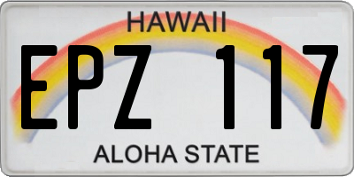 HI license plate EPZ117