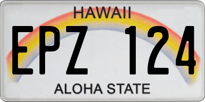 HI license plate EPZ124