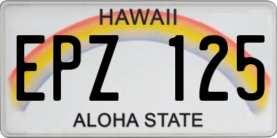 HI license plate EPZ125