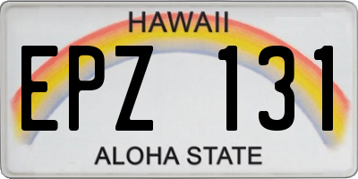 HI license plate EPZ131