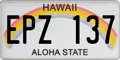 HI license plate EPZ137