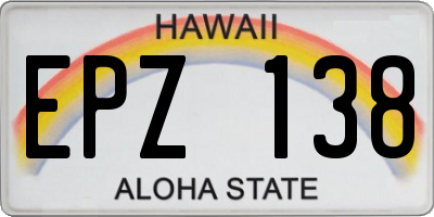 HI license plate EPZ138