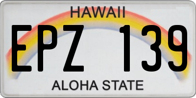HI license plate EPZ139