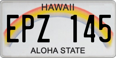 HI license plate EPZ145