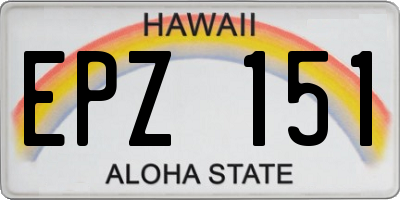 HI license plate EPZ151