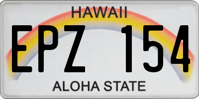 HI license plate EPZ154