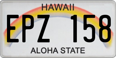 HI license plate EPZ158