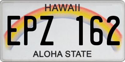 HI license plate EPZ162