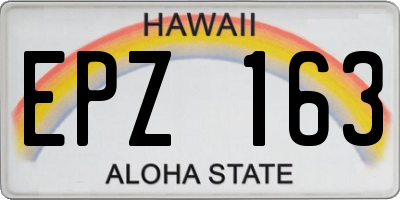 HI license plate EPZ163