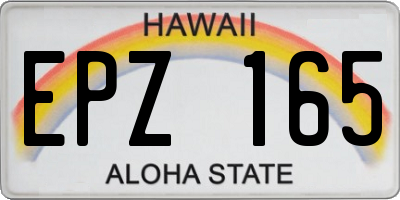 HI license plate EPZ165