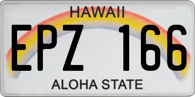 HI license plate EPZ166