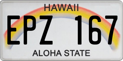 HI license plate EPZ167