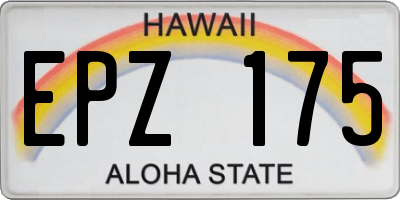 HI license plate EPZ175